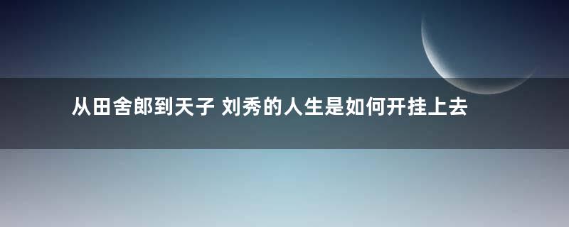 从田舍郎到天子 刘秀的人生是如何开挂上去的